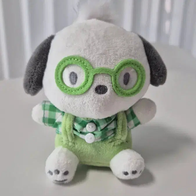 [BUNJANG] Sanrio Pochacco Nerd Glasses Plush Keychain / 산리오 포차코 너드 안경 인형 키링
