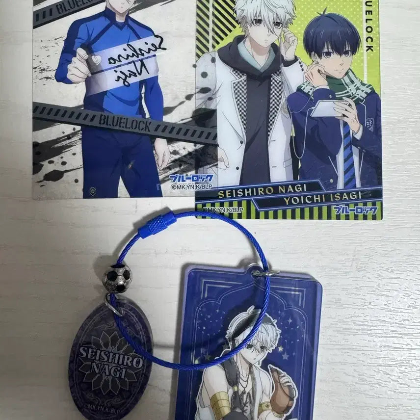[BUNJANG] Blue Lock Seishiro Nagi Acrylic Keychain &amp; 2 Card Set / 블루록 나기세이시로 아크릴 키링 및 카드 2종