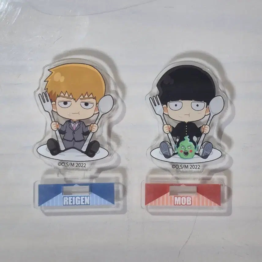 [BUNJANG] Mob Psycho 100 Reigen &amp; Mob Acrylic Stand Set / 모브사이코100 아크릴 스탠드 레이겐 모브 세트