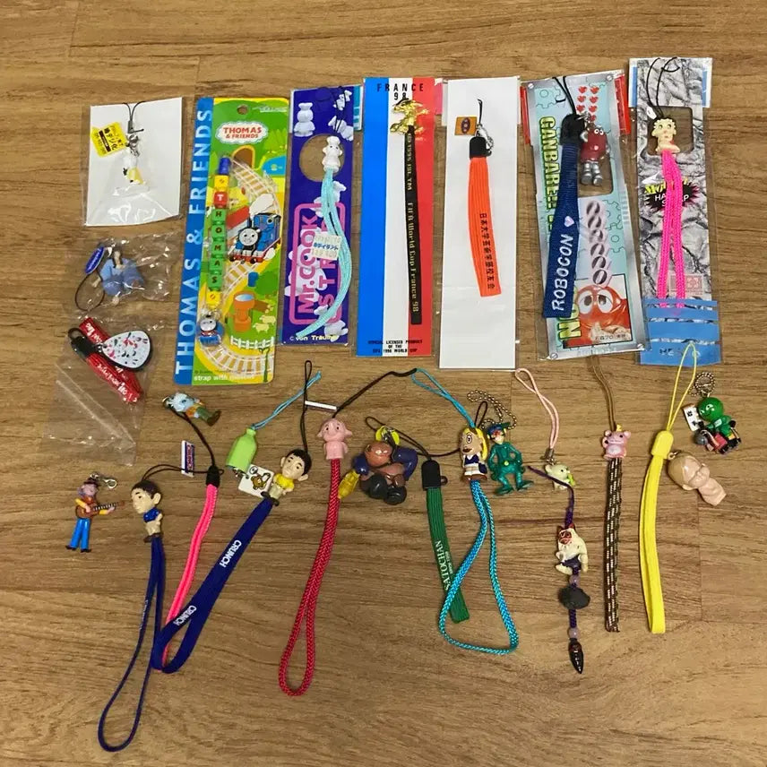 [BUNJANG] Japanese Vintage Character Strap Keychains Bundle Set / 일본 빈티지 캐릭터 스트랩 키링 일괄 세트