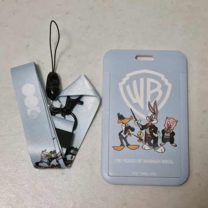 [BUNJANG] Warner Bros. 100th Anniversary Looney Tunes Necklace Card Holder Strap - Sky Blue / 워너브라더스 100주년 루니툰 목걸이 카드홀더 스트랩 하늘색