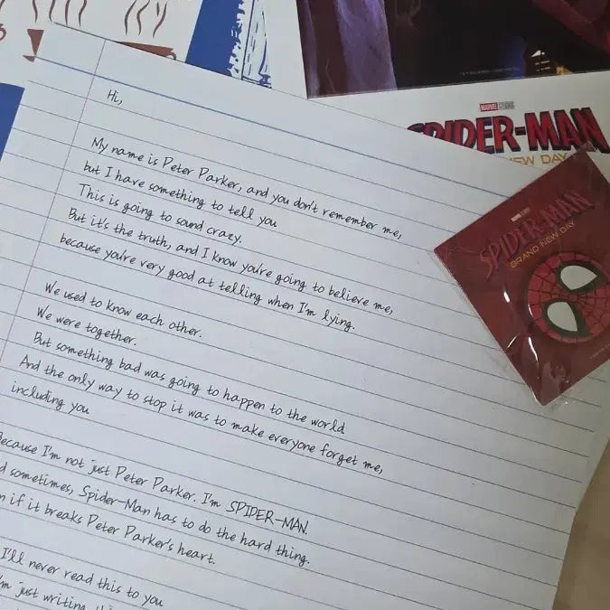 [BUNJANG] Spider-Man Peter Parker Letter POB (Badge Excluded) / 스파이더맨 피터 파커 편지 특전