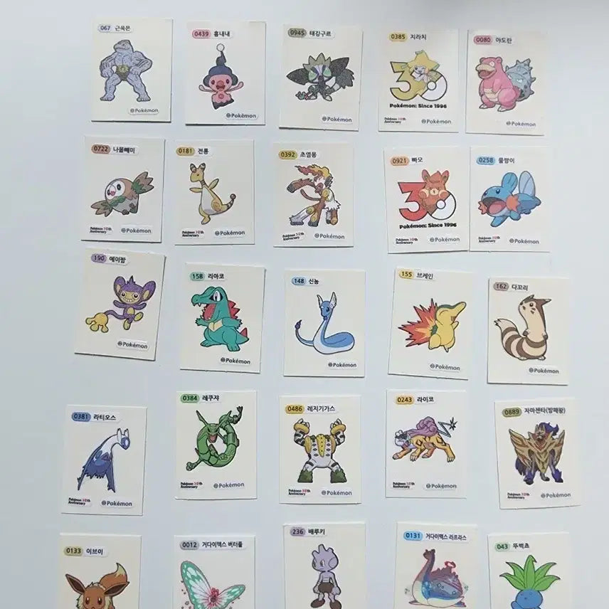 [BUNJANG] Pokemon 30th Anniversary &amp; General Stickers Bundle Set / 포켓몬 30주년 및 일반 띠부실 25개 일괄 판매합니다.