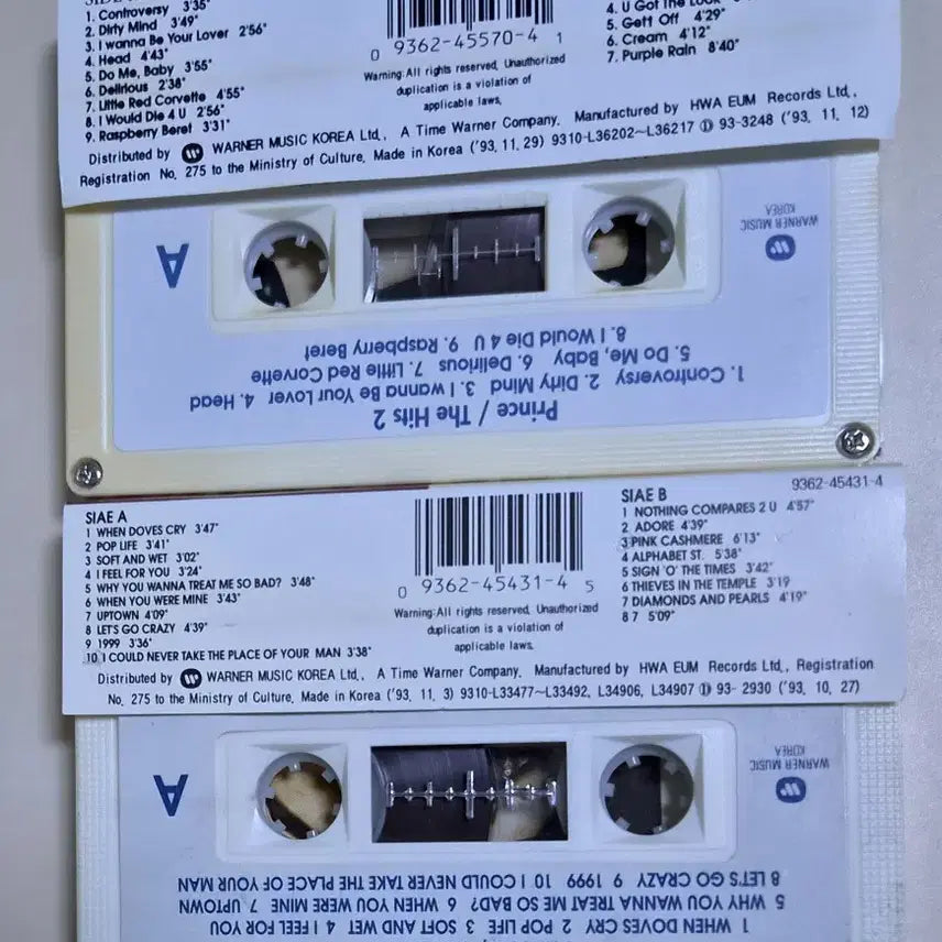 [BUNJANG] Prince The Hits 1 &amp; 2 2-Tape Cassette Tape (Unsealed) / 프린스 - The hits 1, 2 / 2tape (개봉 카세트테이프)