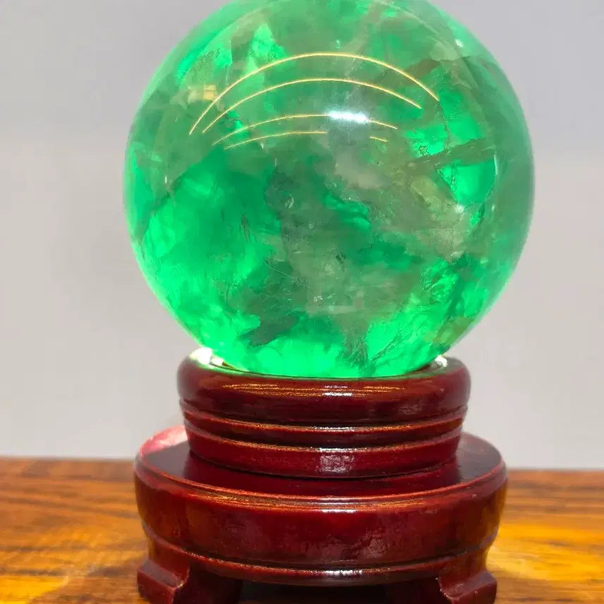 [BUNJANG] Fluorite Mineral Sphere Floor Light / 26082206 좋은 기운을 내뿜는 영롱한 플로어라이트 형석 광물 구가공석 수석 팝니다