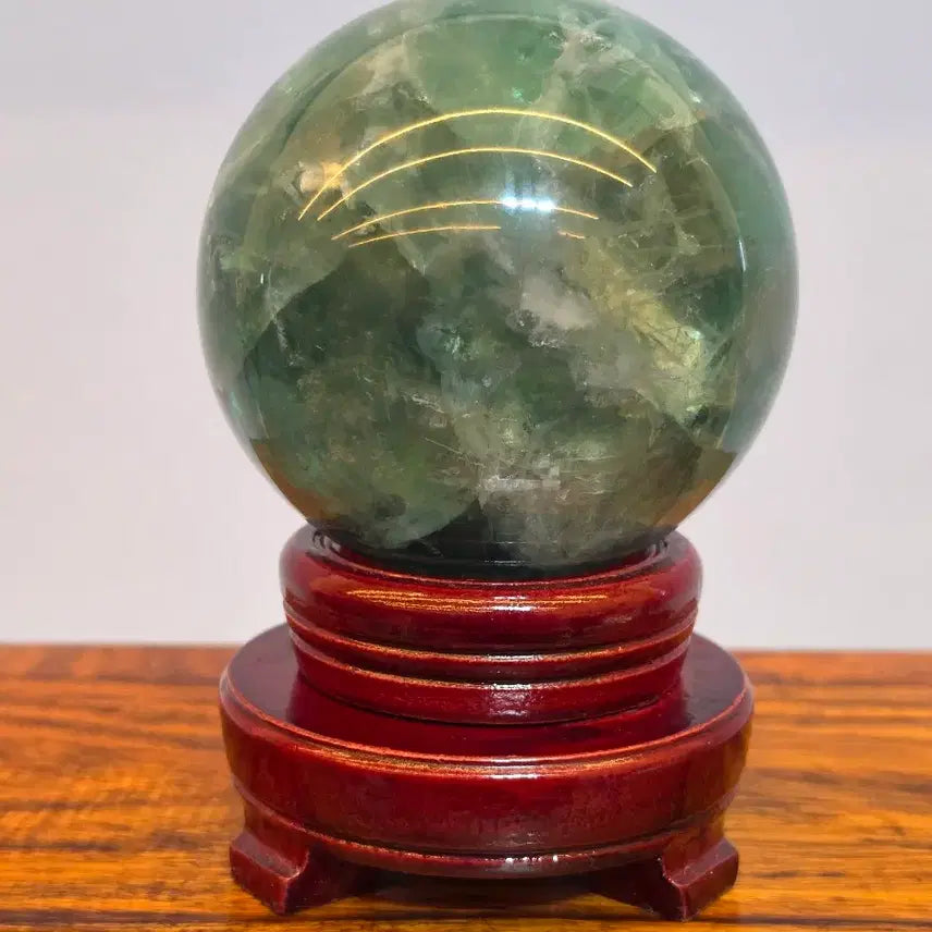 [BUNJANG] Fluorite Mineral Sphere Floor Light / 26082206 좋은 기운을 내뿜는 영롱한 플로어라이트 형석 광물 구가공석 수석 팝니다