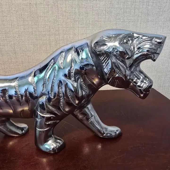 [BUNJANG] Korean White Brass Baekdusan Tiger Statue - 40cm / [백동 브론즈] 백동 백두산 호랑이 - 길이 40cm