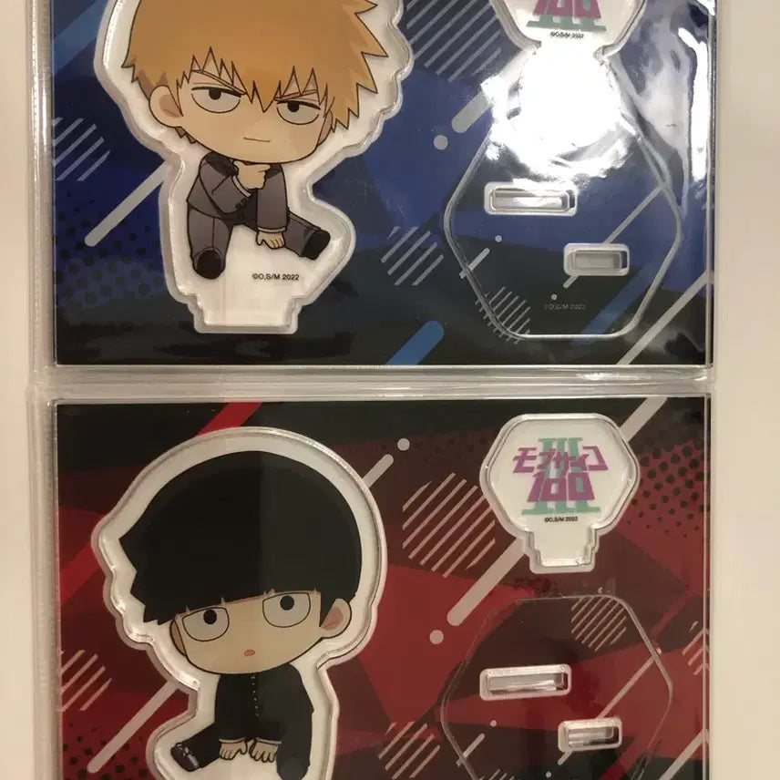[BUNJANG] Mob Psycho 100 Reigen &amp; Mob Petanko Acrylic Stand Bundle Set / 모브사이코 페탄코 아크릴 레이겐+모브 일괄