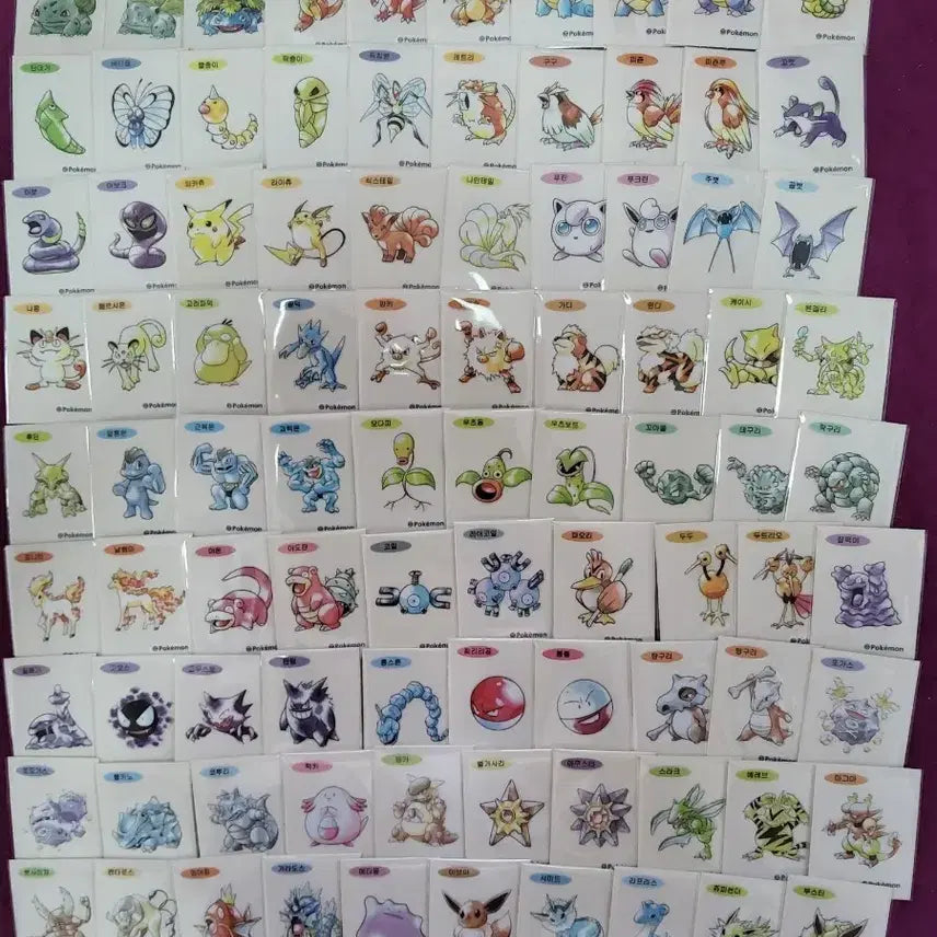 [BUNJANG] Pokemon 30th Anniversary 99 Types Sticker Bundle / 포켓몬 띠부씰 신상 30주년 일괄 판매