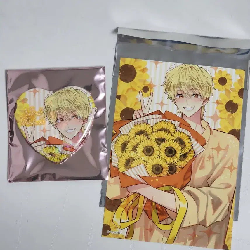 [BUNJANG] Tamon-kun Natsuki Bromide &amp; Heart Can Badge Set / 타몬군 지금 어느쪽 나츠키 브로마이드&amp; 하트 캔뱃지 / 엽서 인화사진