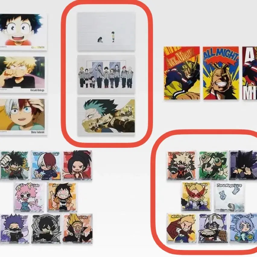 [BUNJANG] My Hero Academia Ichiban Sho Sho Rui Set Canvas Board &amp; Stickers Postcards / 히로아카 쿠지 하위상 일괄