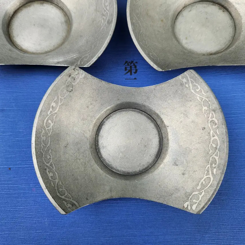[BUNJANG] Meiji-do Matsukawa Pewter Tea Coaster Set (5 pcs) / 일본 고급 주석차탁(차받침) 마츠카와 명일당  5개