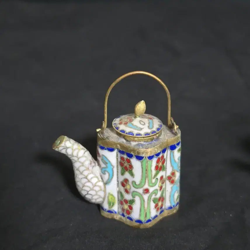 [BUNJANG] Vintage Cloisonné Miniature Teapot Set of 4 / 빈티지 미니어쳐 칠보 주전자 4개 세트