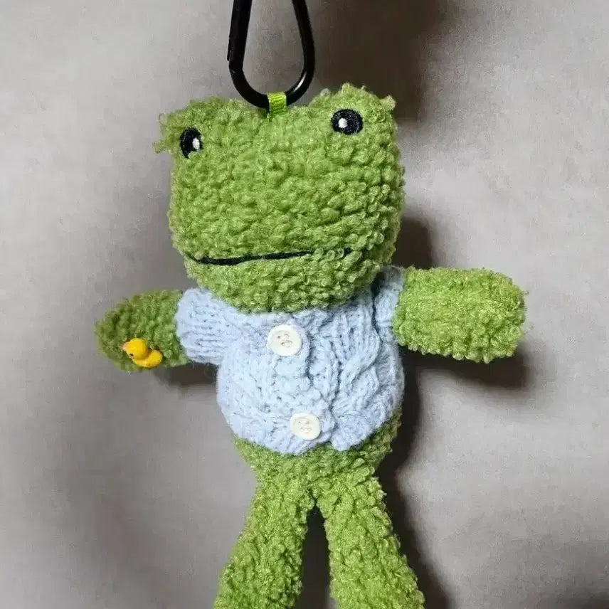 [BUNJANG] Frog Sky Knit Keychain Doll / 개구리 하늘 니트 키링 인형