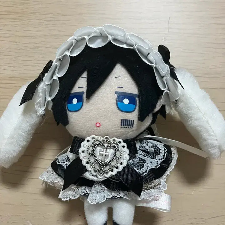 [BUNJANG] 10cm Doll Clothes Rabbit Ear Maid Outfit / 10cm 누이옷 인형옷 토끼귀 메이드복