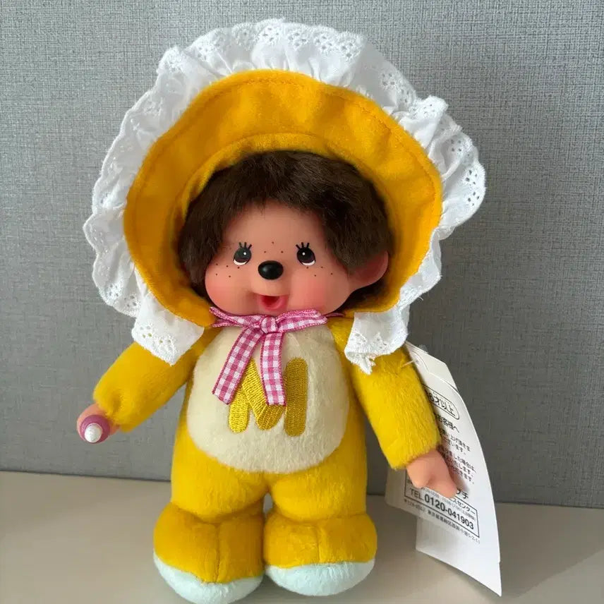 [BUNJANG] Yellow Bonnet Retro Monchhichi Doll / 옐로우 보넷 레트로 몬치치
