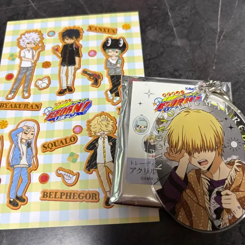 [BUNJANG] Katekyo Hitman Reborn! Belphegor Acrylic Charm Special Set / 가히리 팝업 벨페고르 아크릴 키링 특전 일괄