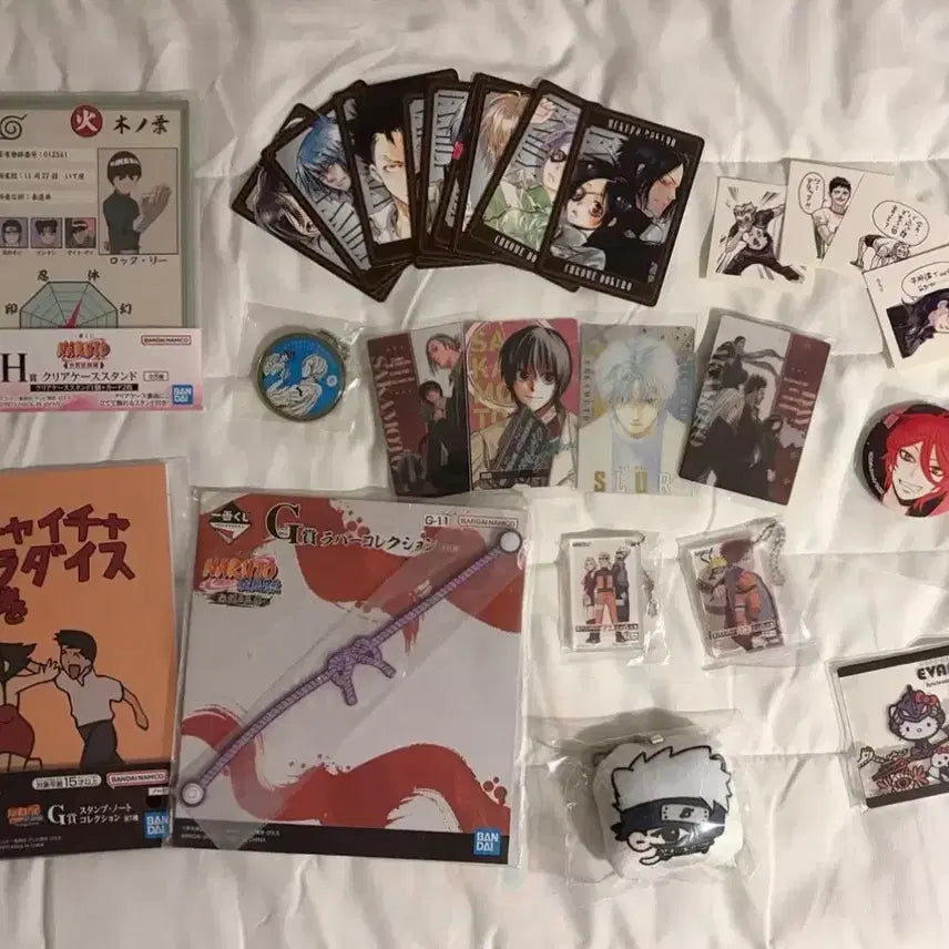 [BUNJANG] Naruto, Katekyo Hitman Reborn!, Haikyuu!!, Mushishi, Neon Genesis Evangelion, Sakaday! Acrylic Plush, Wafer Card, Can Badge Goods Bundle Set / 애니 나루토 가히리 하이큐 오신령 에반게리온 사카데이 아크릴 누이 웨하스 캔뱃지 굿즈 일괄 처분