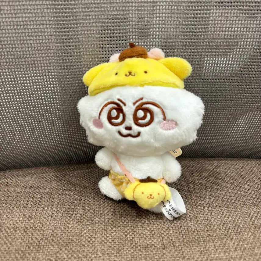 [BUNJANG] Sanrio Engmene Cat Collaboration Pompompurin Keyring / 새상품)일본 산리오 응메네코 콜라보 폼폼푸린 키링