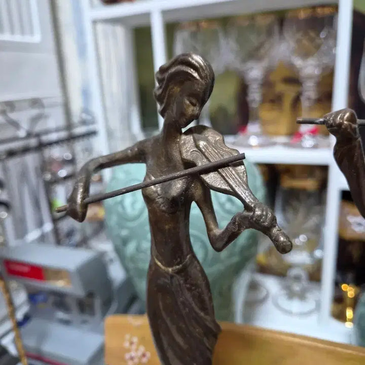 [BUNJANG] Bronze Musicians Figurines (Set of 2) / 브론즈 악기연주자 장식품