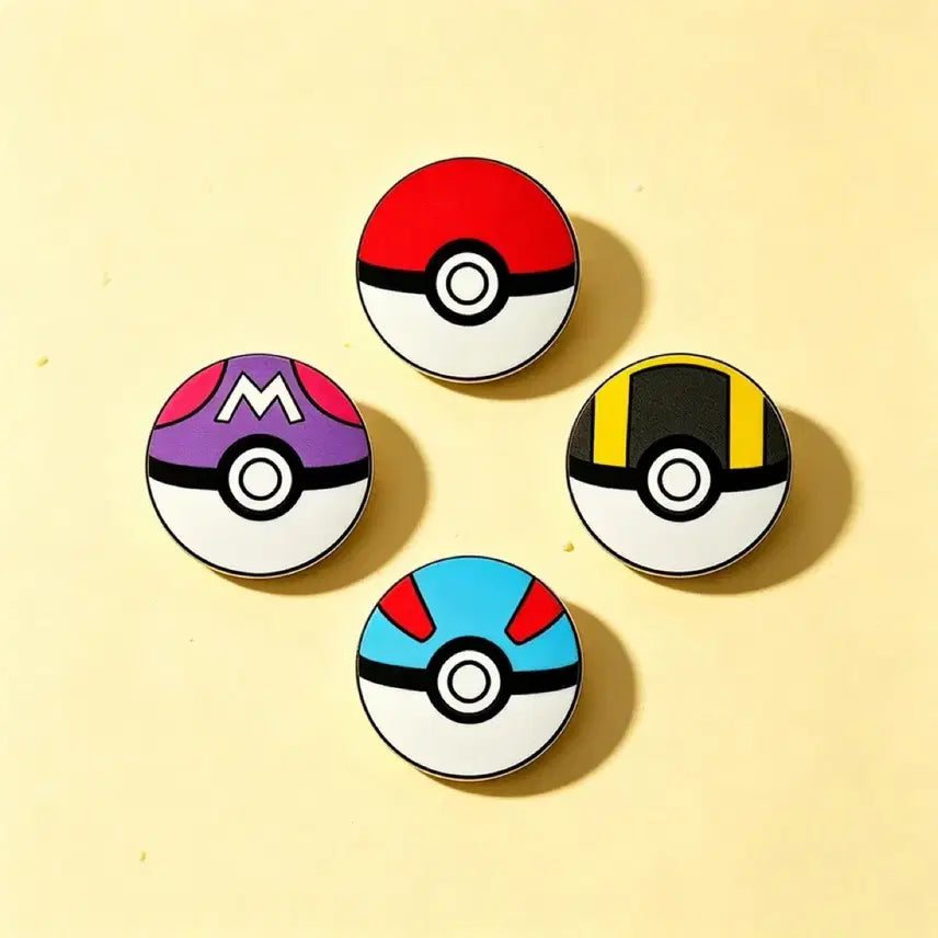 [BUNJANG] Monster Ball 4-Set Badge Set / 몬스터볼 4종 세트 뱃지 악세사리 가방 아이템