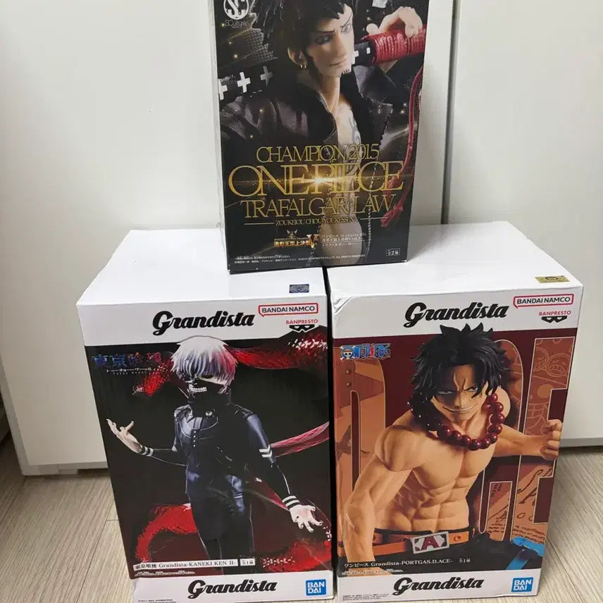 [BUNJANG] Sealed Anime Figure Set - Ace, Law, Kaneki / 미개봉 피규어 3종 일괄 에이스 로우 카네키
