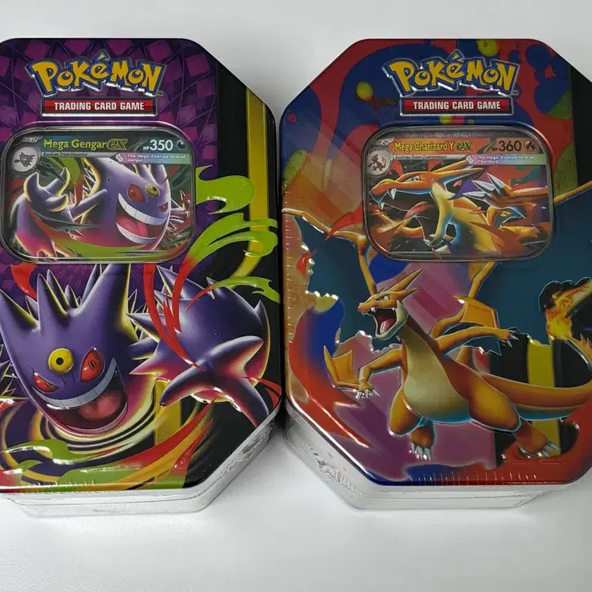 [BUNJANG] Pokemon Card Mega Gengar EX &amp; Mega Charizard EX Tin Case Set / 포켓몬 카드 메가 팬텀 EX / 메가 리자몽 EX 틴 케이스