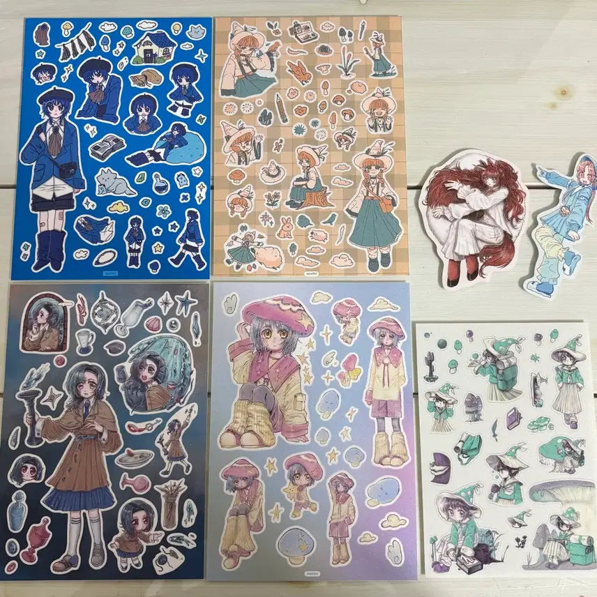 [BUNJANG] Illustration Sticker Set Bundle / 일러스트 스티커 세트 일괄 / 씰스티커 조각스티커