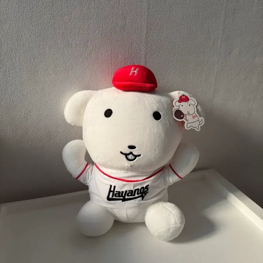 [BUNJANG] Ganadi Hiyang Baseball Plush Doll / 가나디 하양이 야구 인형