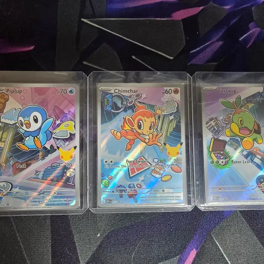 [BUNJANG] Pokemon First Partner Trading Cards Generation 4 - Turtwig, Chimchar, Piplup / 포켓몬카드 북미 퍼스트파트너 4세대 모부기, 불꽃숭이, 팽도리