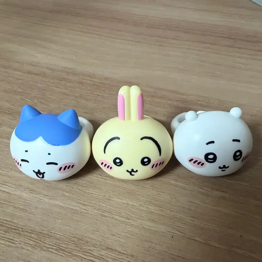 [BUNJANG] Cheekawaii Hachiware Usagi Face Ring Figure Gacha Set / 치이카와 하치와레 우사기 페이스 링 피규어 반지 가챠 3종 세트