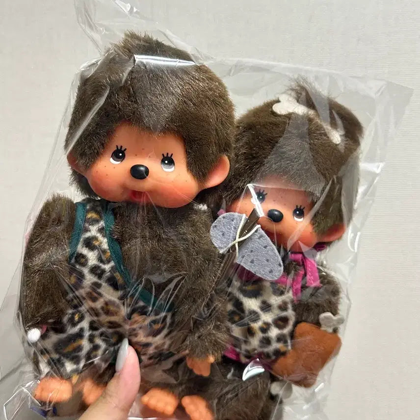 [BUNJANG] Rare Vintage Monchhichi Caveman Couple Set / 희귀 고전 몬치치 원시인 커플세트