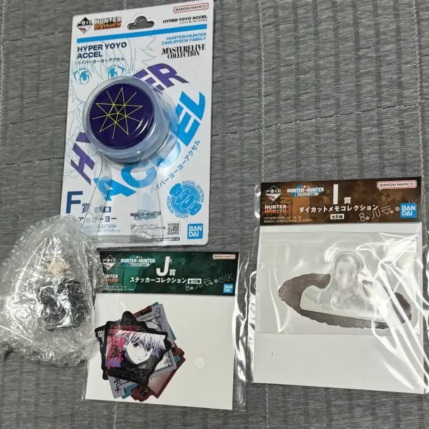 [BUNJANG] Hunter x Hunter Lottery F Prize Hyper Yo-Yo, J Prize Sticker Collection, and I Prize Die-Cut Memo Collection Bundle / 헌터헌터 쿠지 F상 요요 및 하위상 일괄