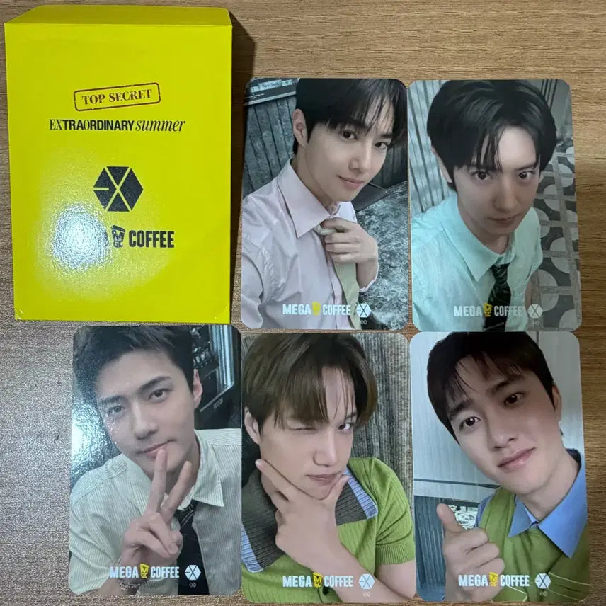 [BUNJANG] EXO Mega Coffee Bundle Set Photocard / 엑소 메가커피 포토카드 5장 일괄