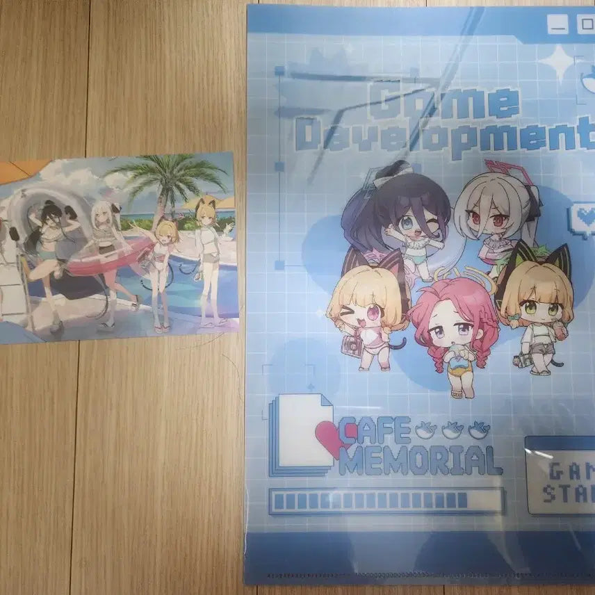 [BUNJANG] Blue Archive Game Development Club Special Edition Clear File &amp; Postcard Bundle Set / 블루아카이브 카페 메모리얼 게임개발부 특전 클리어파일,엽서 일괄
