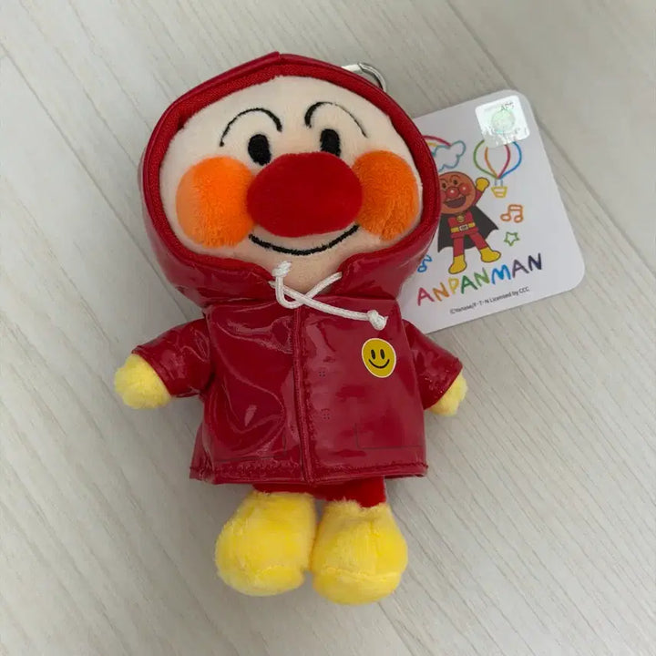 [BUNJANG] Anpanman Red Raincoat Plush Keychain (Approx. 13cm) / 호빵맨 앙팡맨 빨간색 우비 약 13cm 인형 키링
