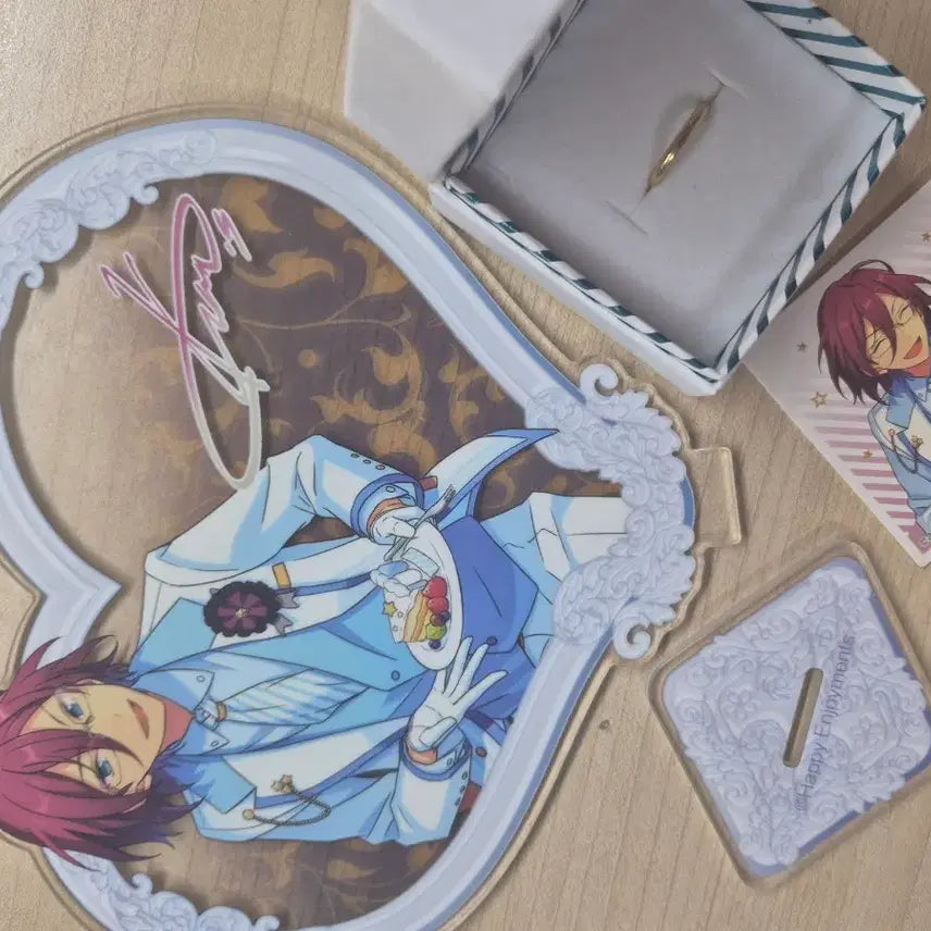 [BUNJANG] Saegusa Ibara 3rd Anniversary White Suit Heart Acrylic Ring / 사에구사 이바라 3주년 백정장 하트 아크릴 서약반지