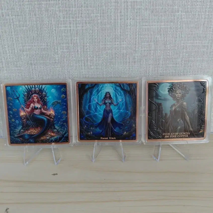 [BUNJANG] Art Coin Set - Mermaid, Forest Witch, Ancient Woman (Copper) / 예술 코인 3종 세트 (인어, 숲의 마녀, 고대 여성)구리