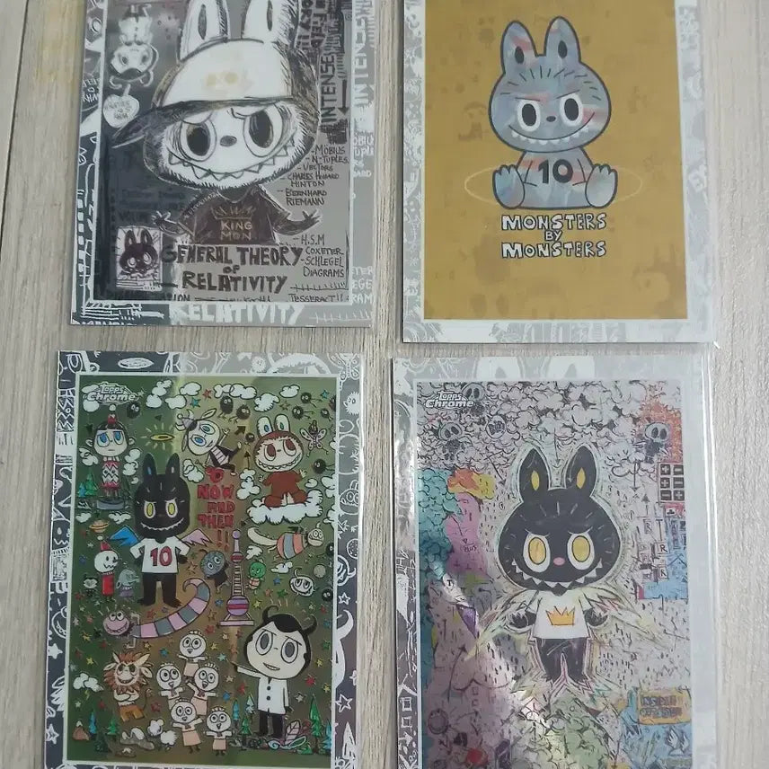[BUNJANG] Tops Rabuvu Base Card 4-Type Illustration Set / 탑스 라부부 베이스카드 4종 일러스트 세트 판매합니다.