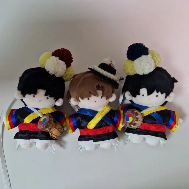 [BUNJANG] Ba-bu Agent Hyunmu 10cm Plush Set with Hanbok Outfit / 옷, 소품 포함 일괄) 괴담출근 현무 1팀 바부요원 바부재관 바부솔음 10cm 솜인형+연성술사 한복 세트