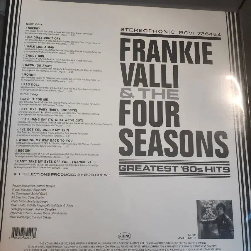 [BUNJANG] Frankie Valli &amp; The Four Seasons Greatest &