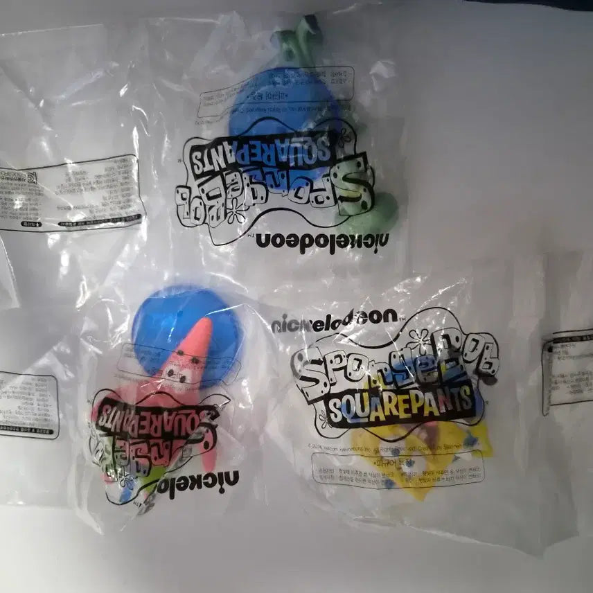 [BUNJANG] Lotteria SpongeBob Patrick Squidward Figure Set / (미사용)롯데리아 스폰지밥 뚱이 징징이 피규어 세트