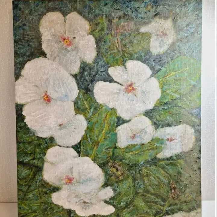 [BUNJANG] Park Ju-kyung Attributed Original Oil Painting "White Peony" (65x50cm) / 원화/유화] 박주경 작가 추정 빈티지 오리지널 <백모란> 그림 판매 (65*50)