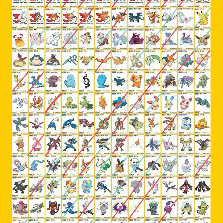 [BUNJANG] Pokemon 30th Anniversary Ttibu Seal / 교환) 포켓몬 30주년 띠부씰