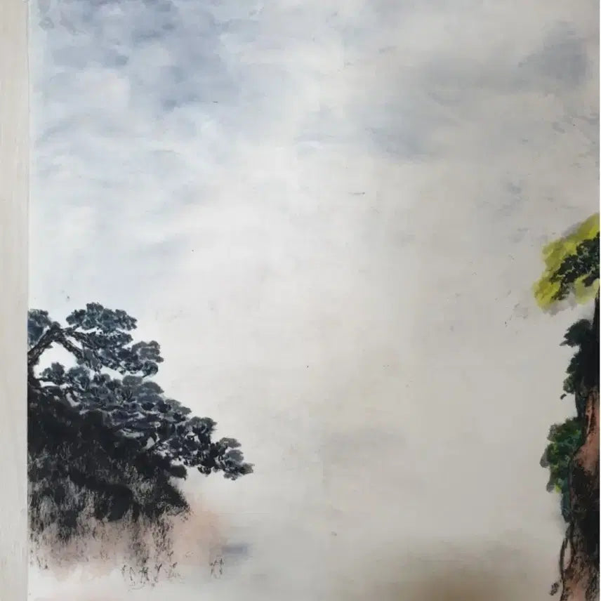 [BUNJANG] Traditional East Asian Landscape Painting (Unsigned, Approx. 41x53cm) / 전통 동양화 산수화 그림 (낙관 송도 정... / 41x53cm)