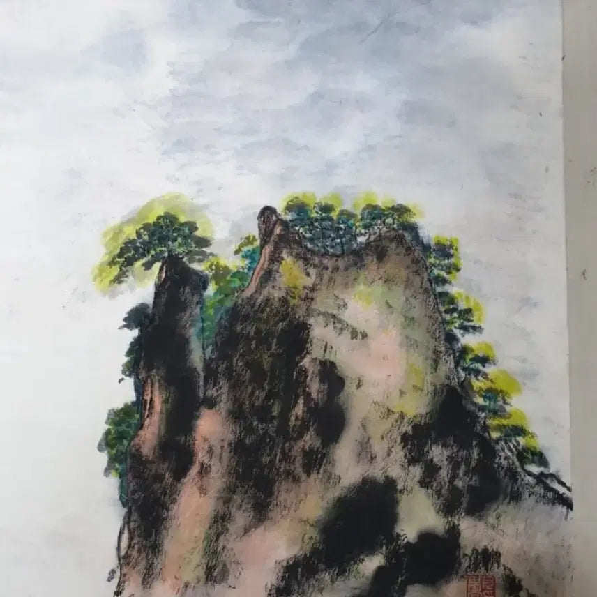 [BUNJANG] Traditional East Asian Landscape Painting (Unsigned, Approx. 41x53cm) / 전통 동양화 산수화 그림 (낙관 송도 정... / 41x53cm)