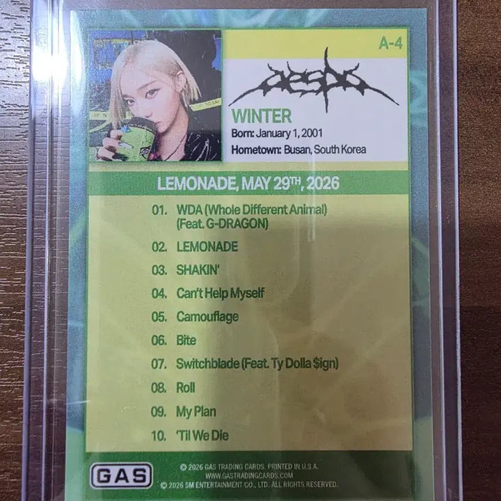 [BUNJANG] aespa Winter Trading Photocard / GAS X AESPA(에스파) 포토카드 윈터 (WINTER)
