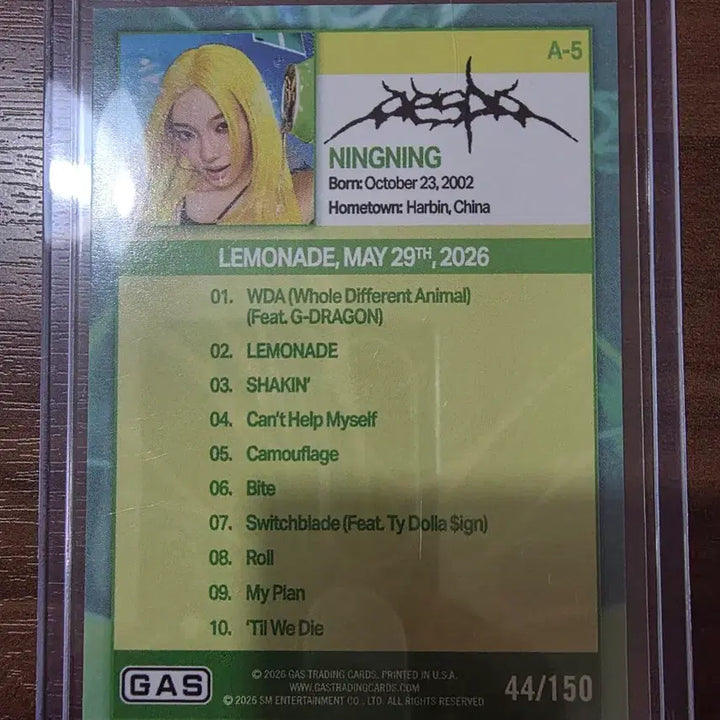 [BUNJANG] AESPA Ningning Black Foil Trading Photocard / GAS X AESPA(에스파) 포토카드 닝닝 (블랙 포일)