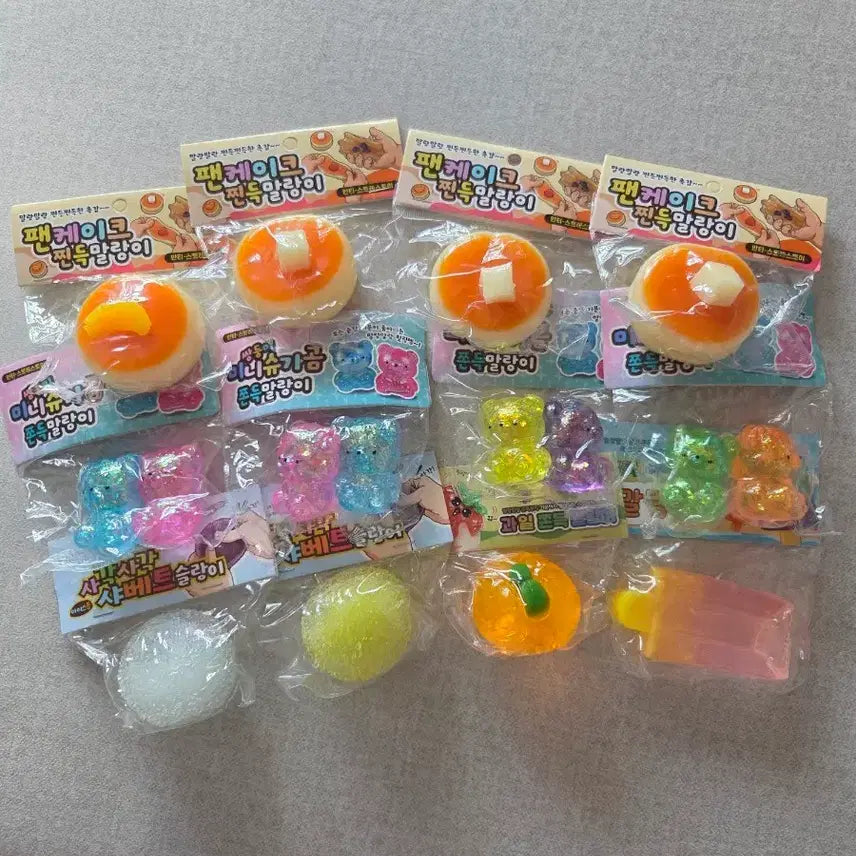 [BUNJANG] Mallowy Smallowy Toy Set - Pancake, Bear, Fruit, Ice Cream / (새상품) 말랑이 슬랑이 장난감 세트 팬케이크 곰돌이 과일 아이스크림
