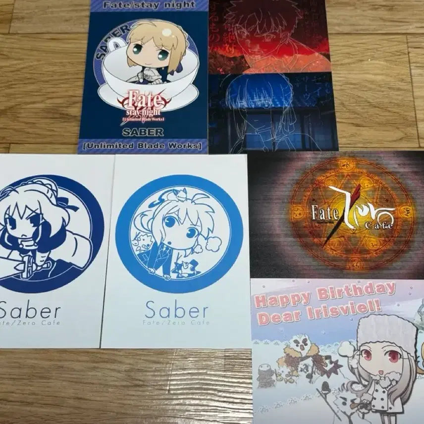 [BUNJANG] Fate/stay night x Fate/Zero Cafe Saber Postcard Set (6 pcs) / 페이트 스테이 나이트 카페, 제로 카페 세이버 엽서 6매